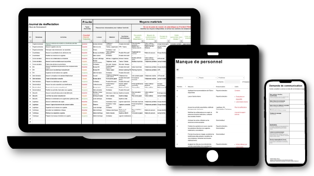 Continuité des activités et gestion en mode dégradé pour réaffecter les ressources et maintenir les activités essentielles.