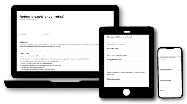 Analyse RETEX et retour d’expérience après une crise avec formulaire interactif et enseignements organisationnels